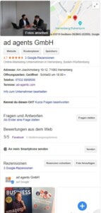 Standortmanagement: Beispiel Knowledge Panel