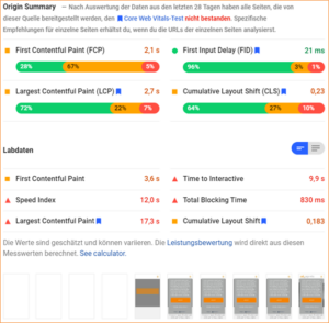 Abbildung 7: Pagespeed Insights Analyse