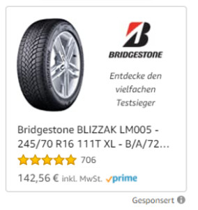 Der Screenshot zeigt ein Beispiel für eine Amazon Sponsored Display Ad