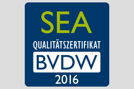 SEA Zertifizierungen 2016 vom BVDW vergeben